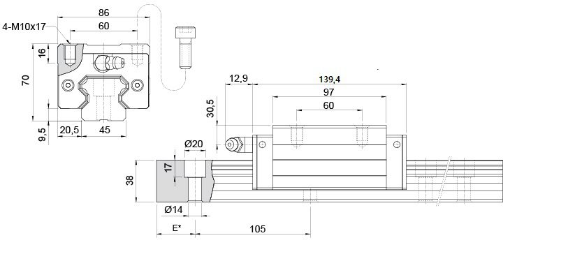 GUIA 45mm sem aba 