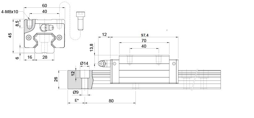 krh30-vl-guia linear 30mm sem aba